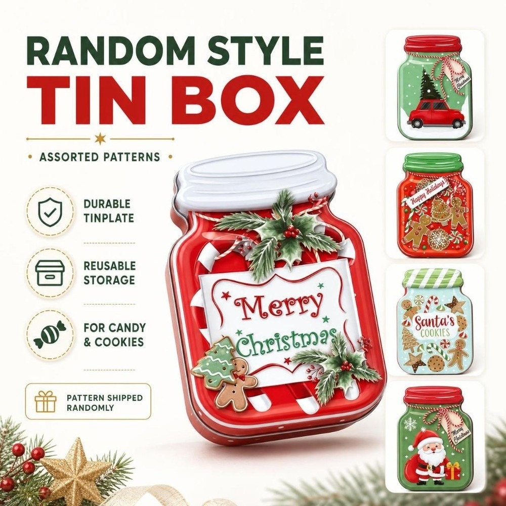 Caixa de Natal Metálica Portát - Tin Container Lid avaliação e preço